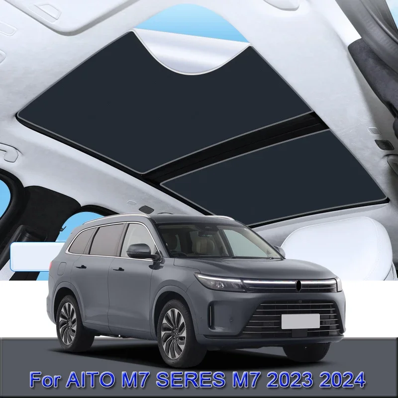

For AITO M7 SERES M7 2023 2024 Car Electrostatic Adsorption Sunroof Sunshade Heat Insulation Skylight Sticker Auto Accessories