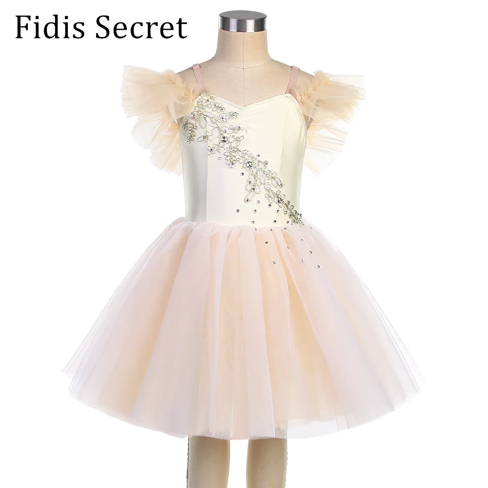 

Kids Ivory Ballet Dance Puffy Skirt Clothes Children Stage Performance Romantic Tutu Costumes Girls Birthday/Party/Choir Dress