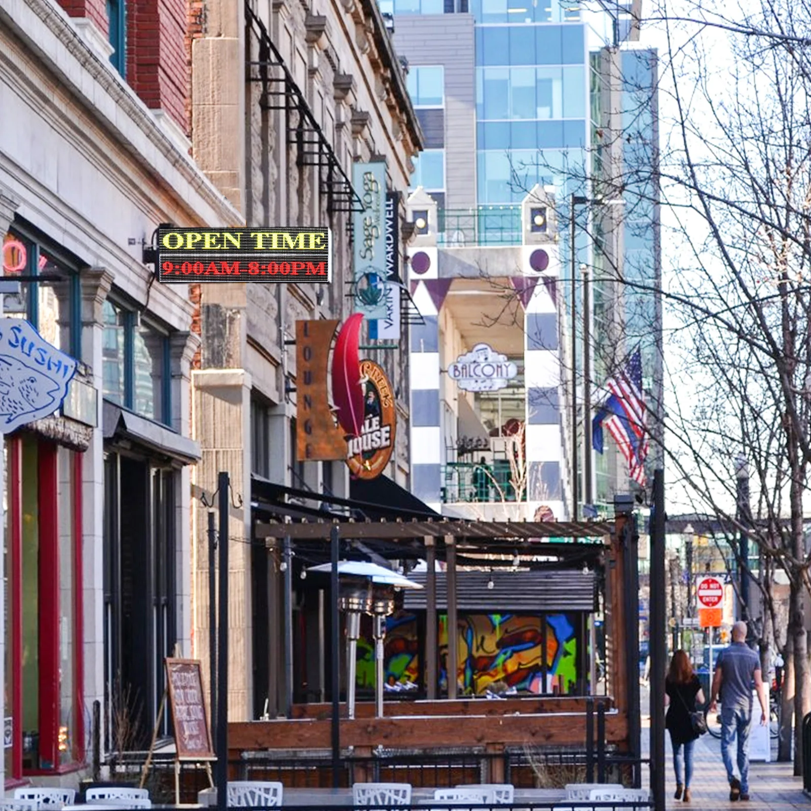 P10 Outdoor-Vollfarb-programmierbare doppelseitige LED-Schilder 40" x 15" mit programmierbarer WIFI-Scroll-LED-Werbedisplay