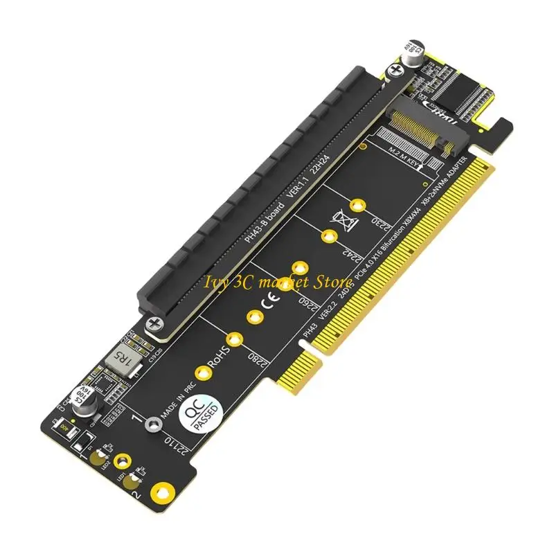 

D7YC PCIe X16 To 3 Slot Splitter Supports PCIE4.0 Standard For Simultaneous NVMe Solid Disk Mounting And Servers Upgrades