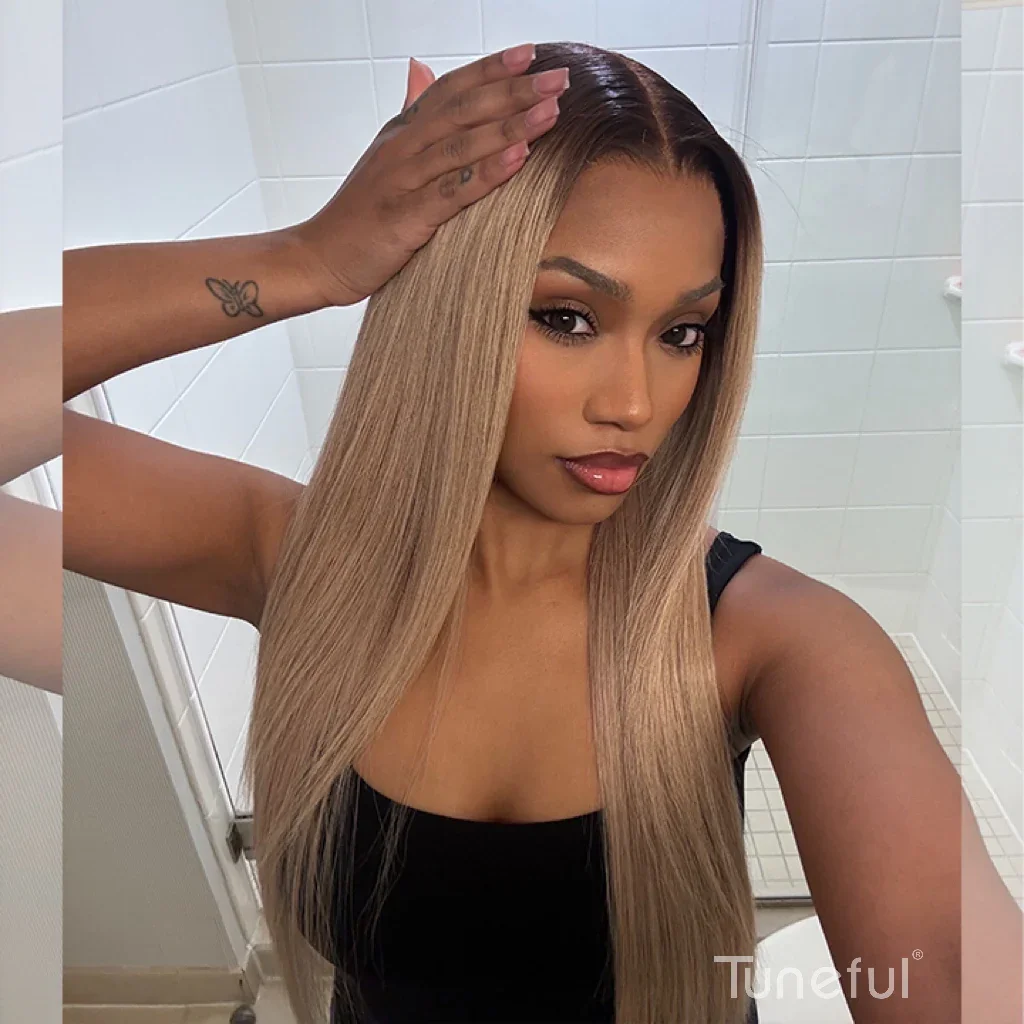 

Профессиональные парики из натуральных волос Tuneful 13X6 HD Lace Front, тонированные в оттенках омбре: пепельно-русый и смешанный грязно-русый, безклеевые парики 6X5, готовые к носке.