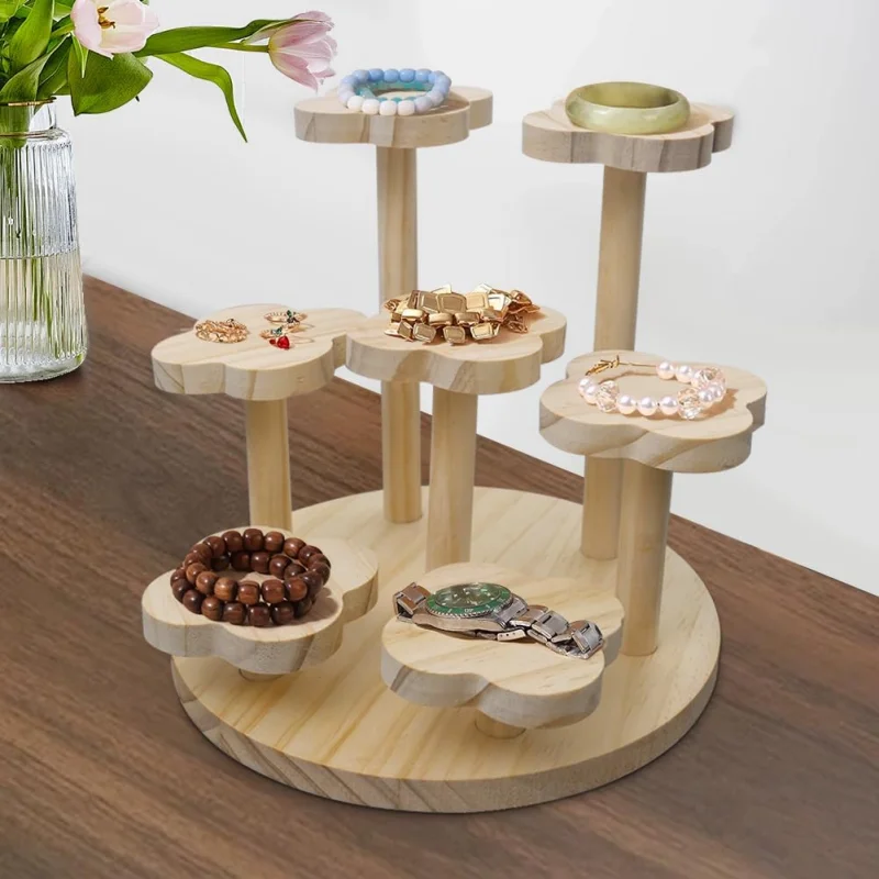 Holzständer Minifiguren Ausstellungsständer Holz Parfüm Organizer Cupcake Ständer für kosmetische Puppenmodelle Displays – Detail 8