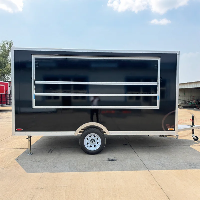 

New style Upward-folding Window Fashionable Coffee Food Cart Beverage Round Trailer Ice Cream Fast Food Truck
