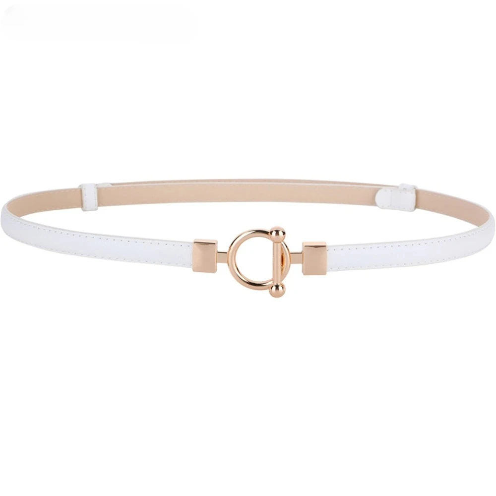 

White Cowskin Thin Waist Belts Women Genuine Leather Waist Belt Fashion Ladies Belt for Dress Black Female Strap 100cm Black