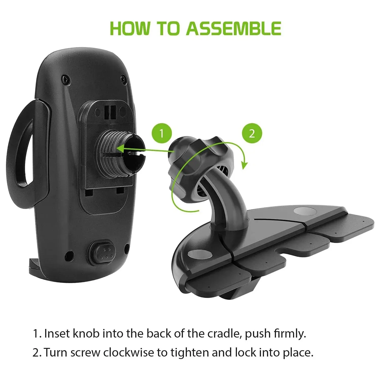 Sturdy CD Slot Phone Mount with One Hand Operation Design,  Compatible with All  Smartphone Mobile