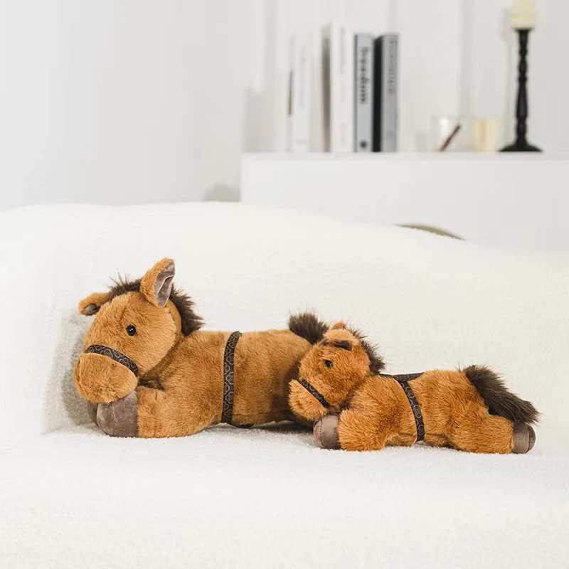 30/45/60CM couché Posture Style cheval en peluche jouet en peluche Animal cheval jouet décor à la maison faveur ferme accessoires enfant anniversaire cadeau de noël