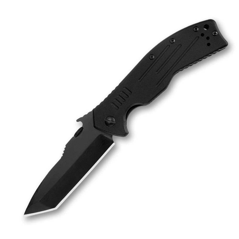 JUMCSONG OEM 6044TBLK CQC-8K  8Cr14MoV Steel Blade Folding Knife Outdoor Camping Hunting Pocket EDC Tool Knife