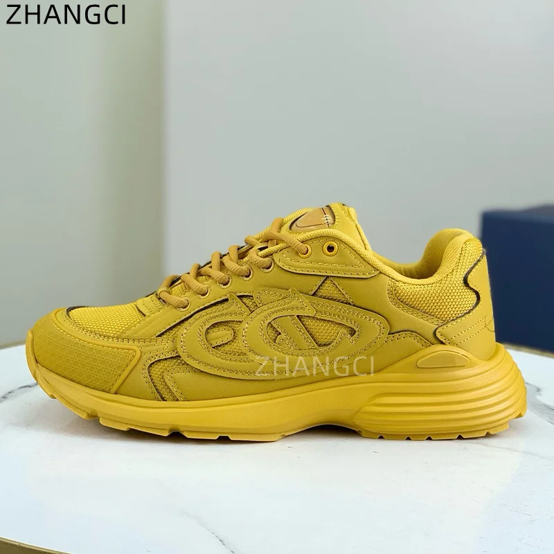 2024 high quality luxury designer luxury leisure non-slip breathable sneaker stitching mesh lace-up high-grade lightweight