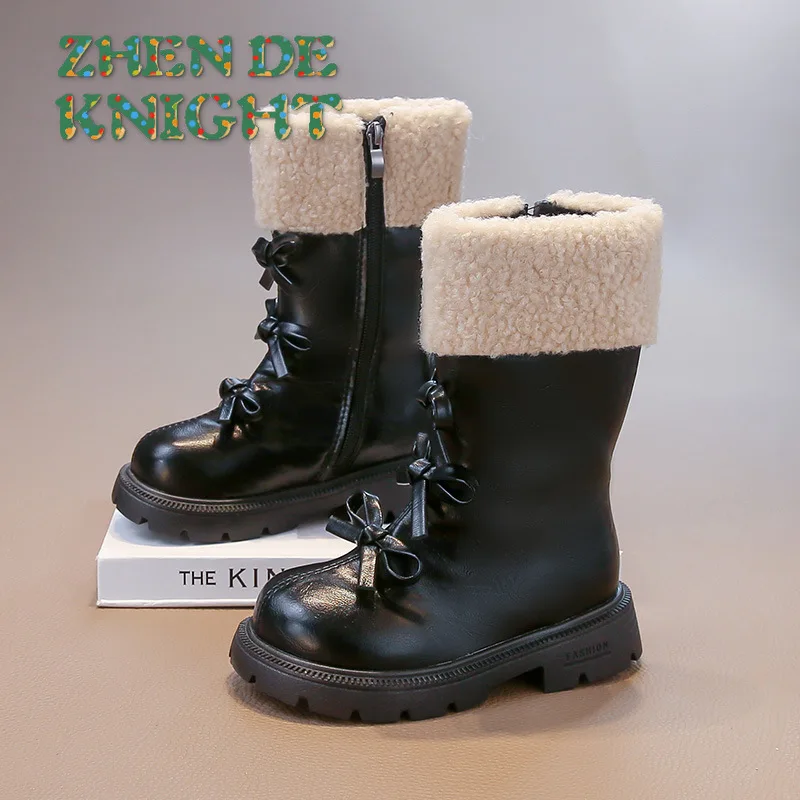 

Размер 26–37, новые зимние туфли для девочек, модные кожаные ботинки, универсальная удобная детская обувь на мягкой подошве и нескользящей подошве