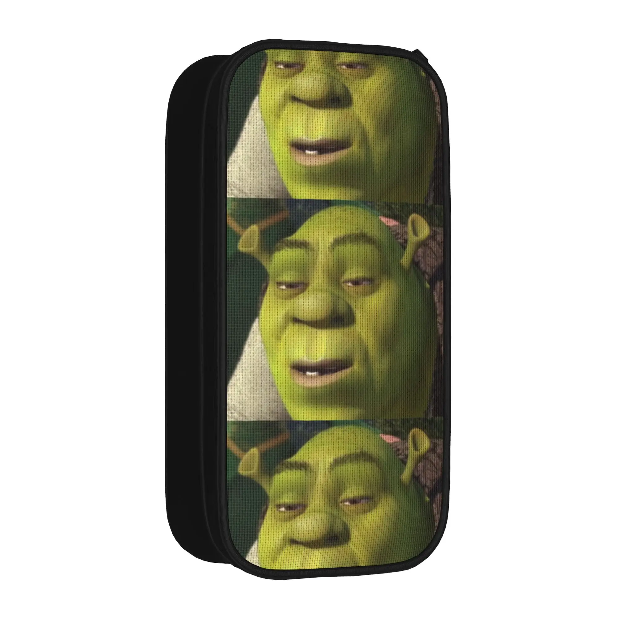 Shreks Meme Squinting Federmäppchen, Stifthalter für Mädchen und Jungen, große Kapazität, Tasche für Schulbedarf, Kosmetik, Schreibwaren