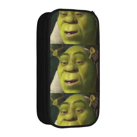 Shreks Meme Squinting Pencil Cases Pencilcases Pen Holder for Girl Boy Big Capacity Bag School Supplies Cosmetic Stationery