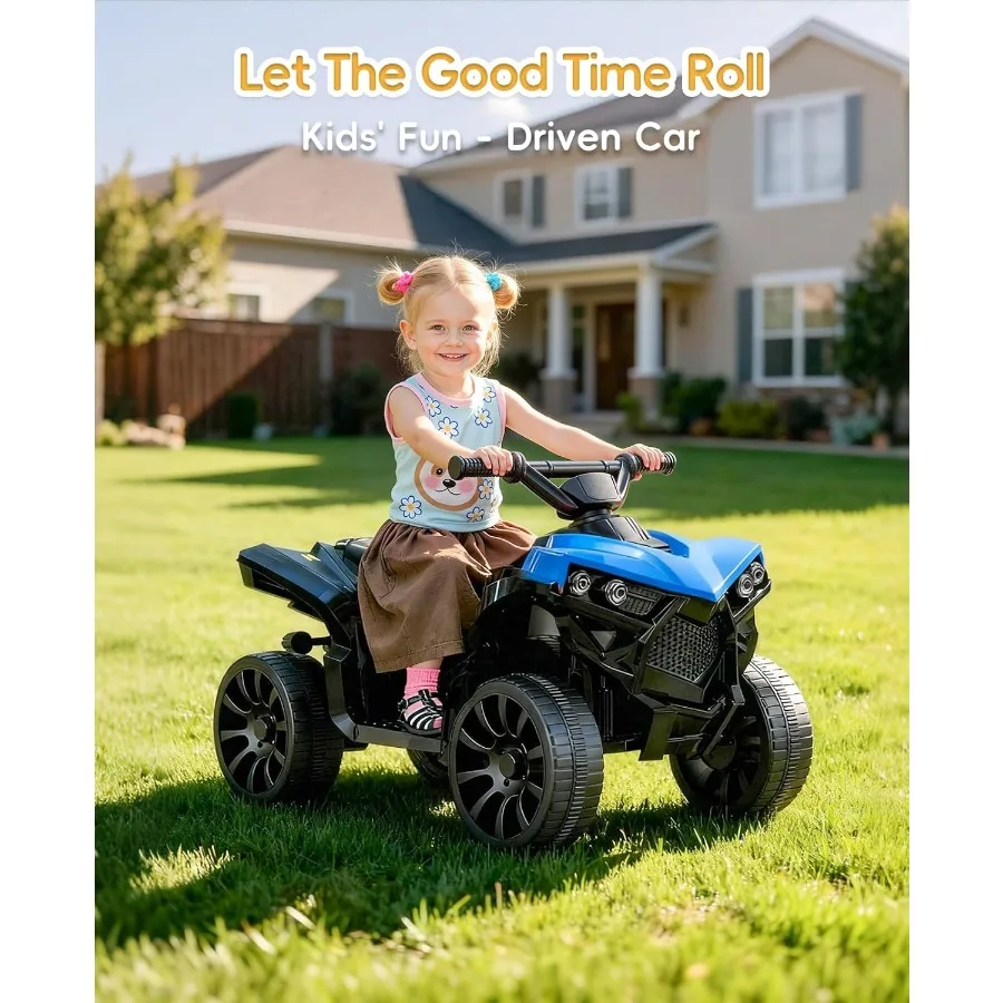 Ride on Toys for Toddlers 1.5-4 ATV with Play Time Up to 70 Minutes 4 Wheeler Quad Electric Car with Safe 1.8MPH Speed Driving