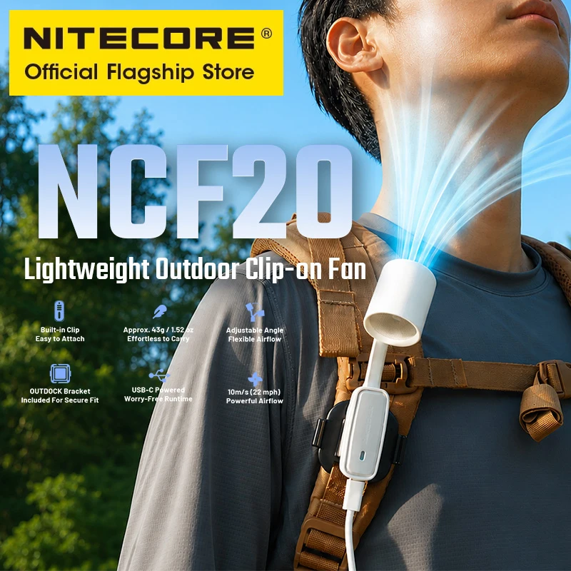 【¥2,506】NITECORE NCF20 屋外クリップオンファン-アリエク特価アラート
