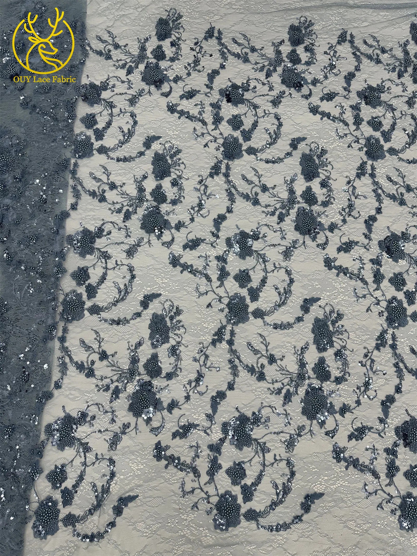 Afrikanischer Spitzenstoff, französische Kordelstickerei, Perlen, Pailletten, Tüllnetz für Damen, Hochzeit, Party, Kleid, Nähen, hohe Qualität, 5 Yards – Detail 26
