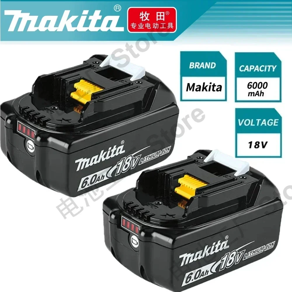 

100% Compatible Makita 18V 6.0Ah Rechargeable Power Tool Battery Lithium ion Replacement BL1830B BL1850B BL1860B BL1815 BL1840