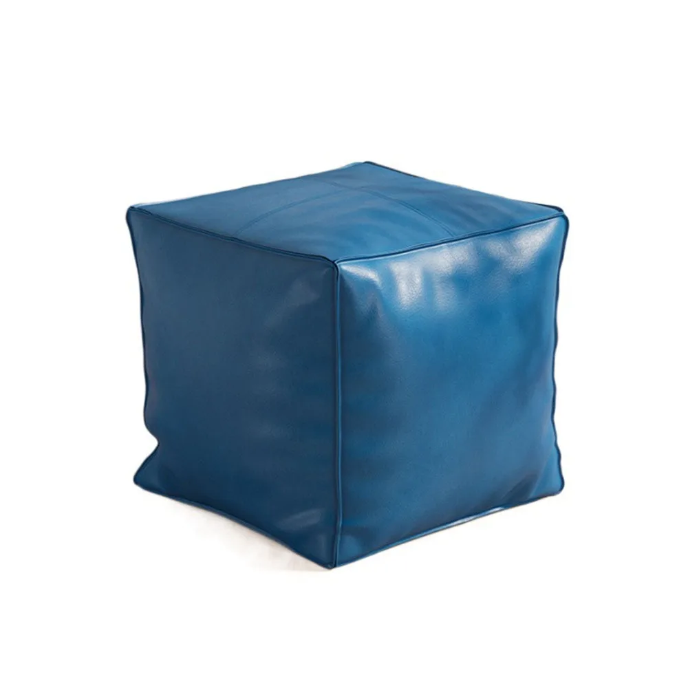 

Modern Non-Slip Storage Stool Large Capacity Waterproof PU Leather Ottoman Stackable Square Moroccan Pouf Balcony