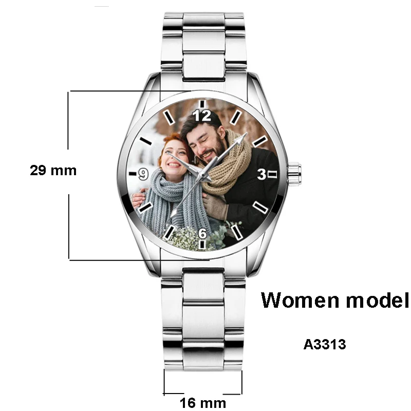 ساعة يد نسائية مخصصة بطباعة شعار الساعة، ساعة يد مخصصة للصورة، هدية فريدة من نوعها لصديقتك #4