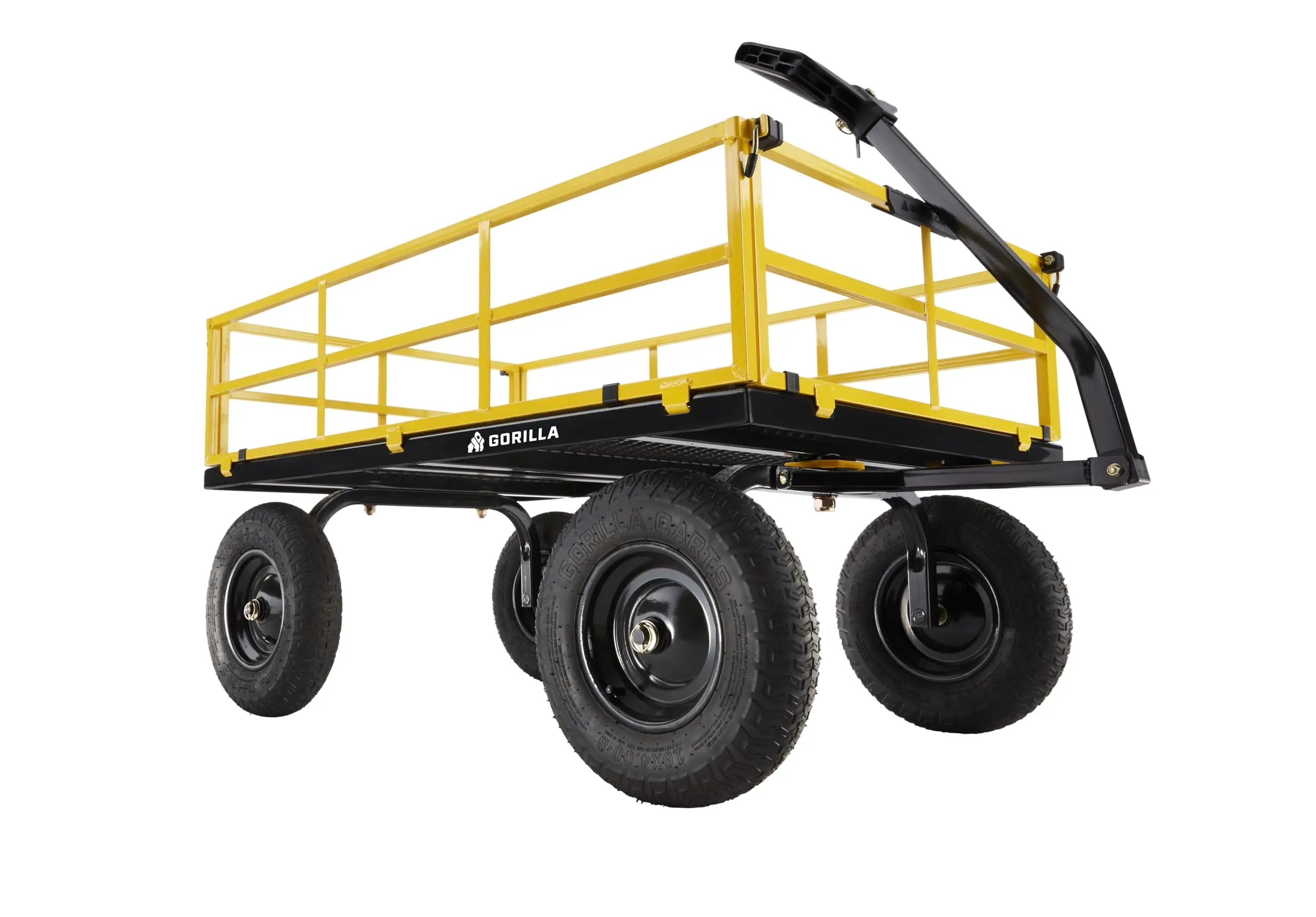 Steel Garden Cart, 4-Wheel Yard Cart, 1500 lb Capacity