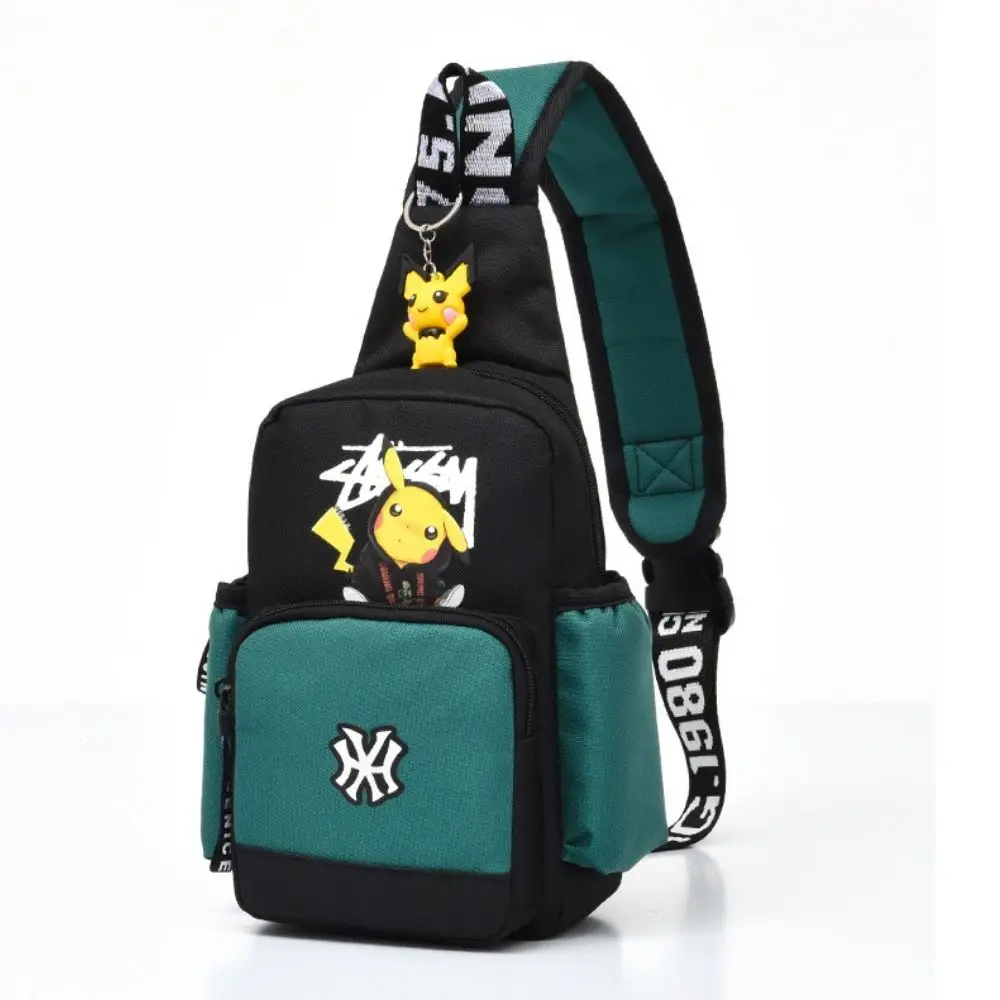 Bolso de hombro de pokemon para hombres y mujeres, bolso de pecho de lona para jóvenes, Pikachu deportivo de bolso cruzado, bols