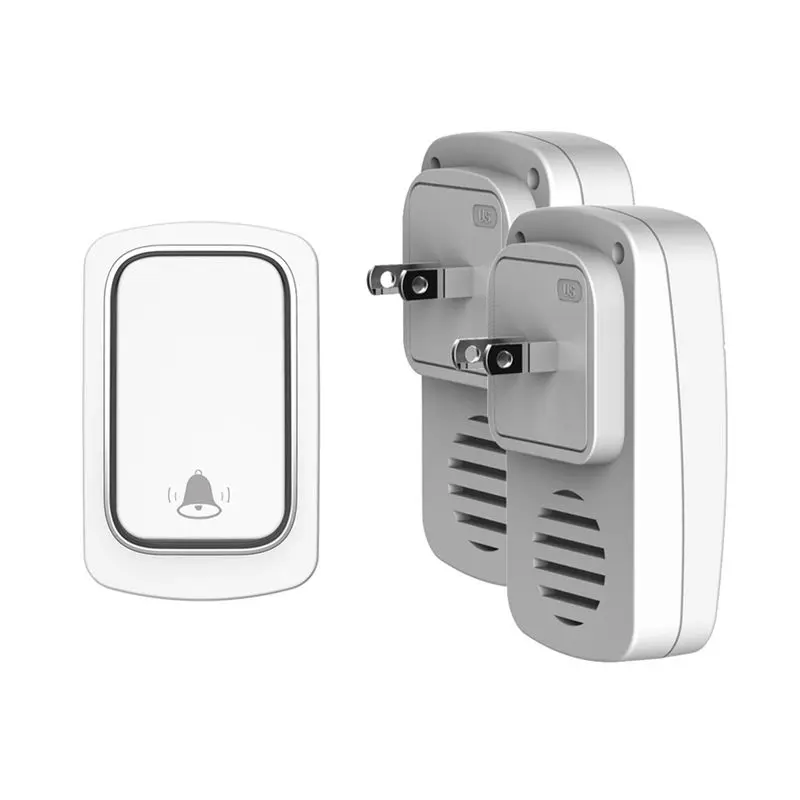 

AB11-1Set Self-Powered Door Bell Sets Home Outdoor Kinetic Ring White Waterproof US Plug C