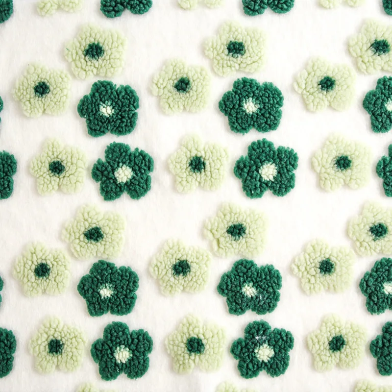 1M Lamb Wool Small Flower Jacquard Fabric Imitation Cashmere Fabric For Sewing Blankets Pillow Winter Coats Bedding DIY Crafts