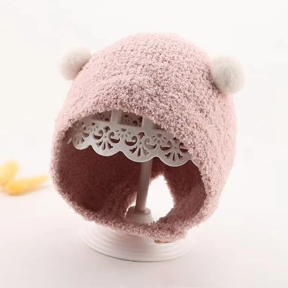 Plush Hat Warm Autumn Winter Hats Hip Hop Cute Warmer Bonnet Thickened Soft Baby Children Beanie Caps Baby Children Kids