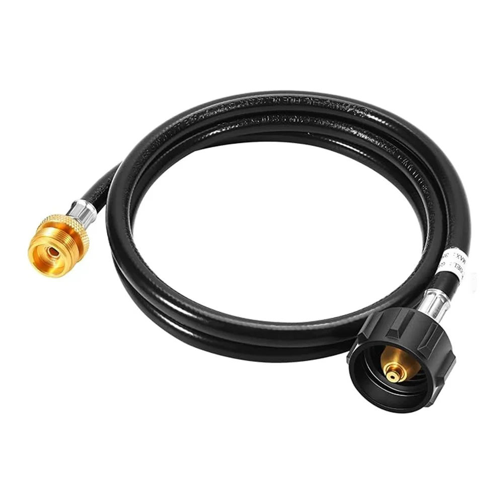 6FT Metal Hose Adapter for Connecting 1lb to 20lb Propane Tanks with Type 1 Valve for Use in Outdoor Cooking Setups