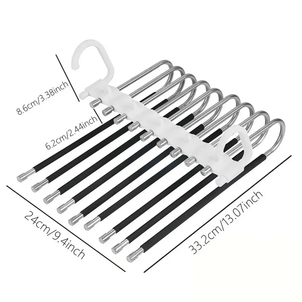 Upgrade 9 Layers S-Type Non-Slip Pants Hangers Stainless Steel Multifunctional Closet Organizer Space Saving Jeans Hangers