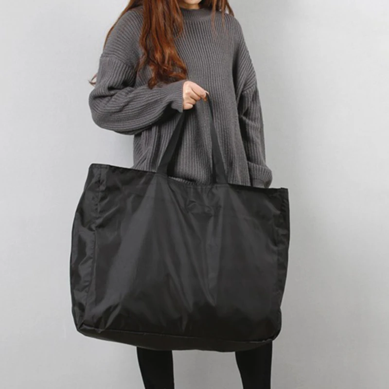NONE Neue Mode Wasserdichte Reisetasche Große Kapazität Handheld Tasche Solide Lagerung Beutel Frauen Nylon Klapp Gepäck Handtaschen 8