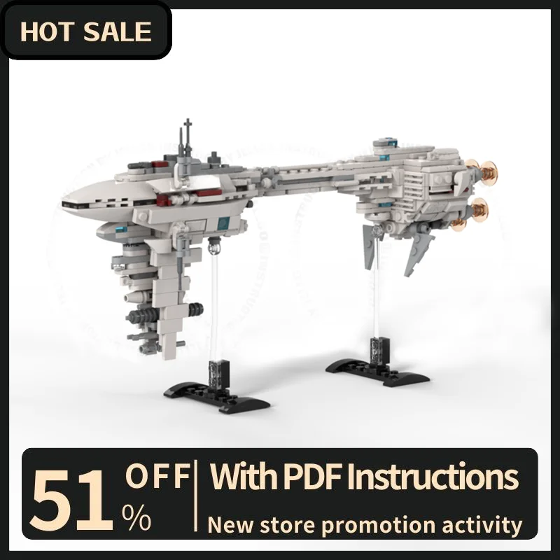 

New 493Pcs Famous Star Battle Movie Moc Mini Size Ef76 Escort Frigate Model Building Blocks Diy Creative Ideas Kids Toys Gifts