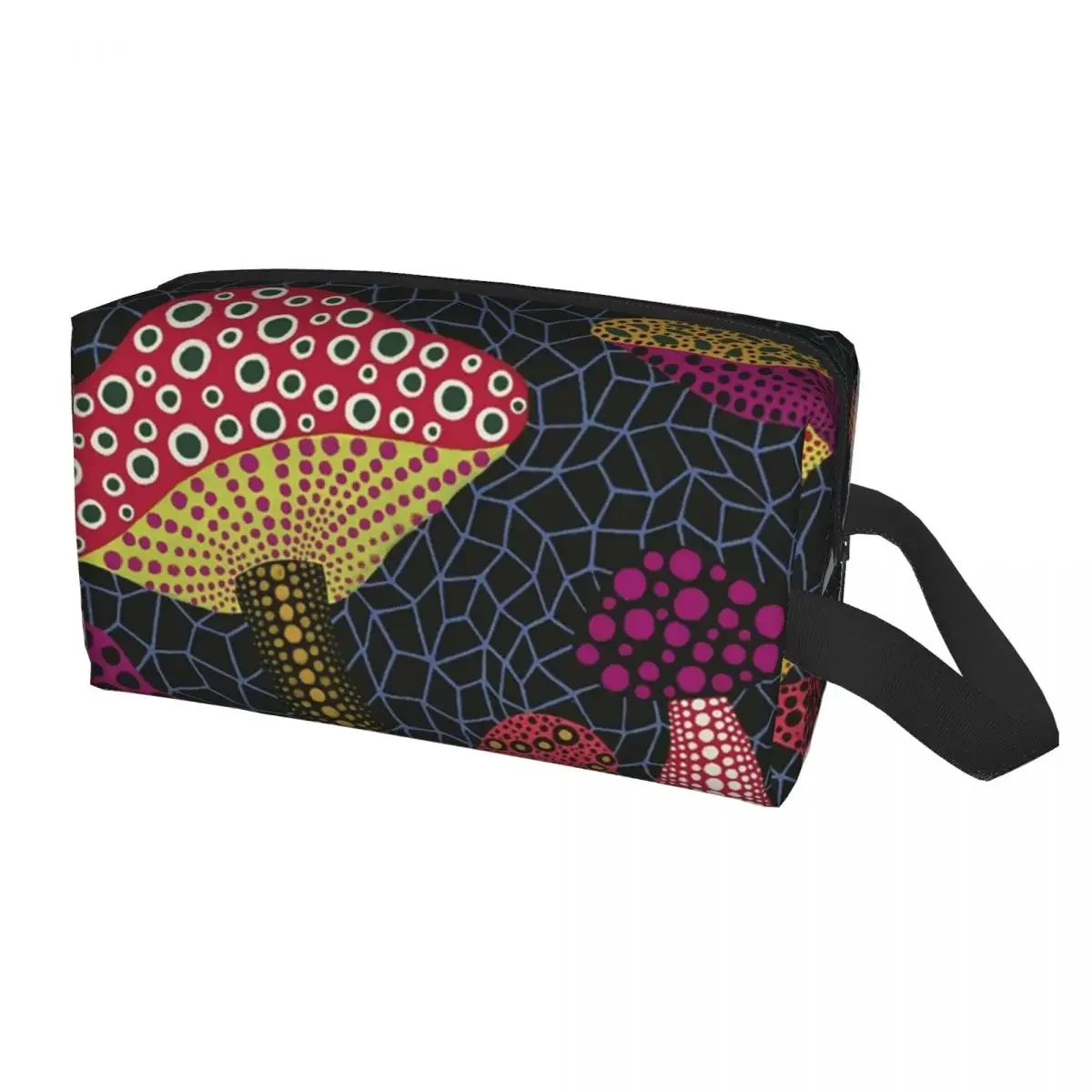 Pink Polka Dot Yayoi Kusama Abstract Art Pumpkin Polka Cosmetic Bag Women Toiletry Makeup Organizer Lady Beauty Storage Dopp Kit