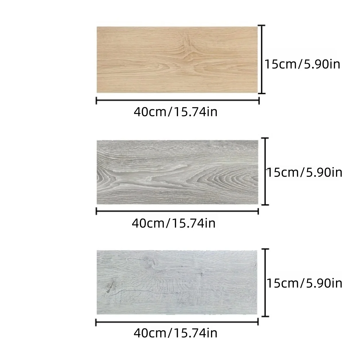 10Pcs 40x15cm PVC Floor Stickers Self-adhesive Stickers Waterproof Thickened Wood Grain Floor Stickers Stickers Living Room