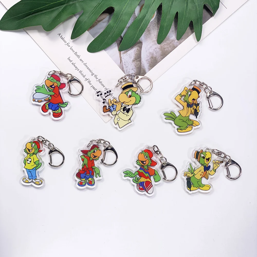 1/7 Peças Disney Saludos Amigos José Carioca Chaveiro de Acrílico para Carro, Acessório para Bolsa, Pingente para Mochila, Presentes para Amigos