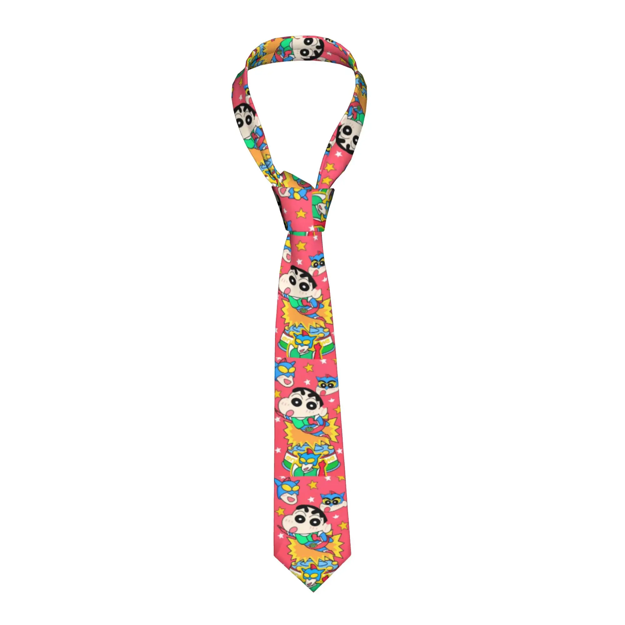 Necktie Shinchans 90s Cartoon Men Silk Polyester 8 cm Classic Neck Ties  for Mens Shirt Accessories Cravat Wedding Cosplay Props