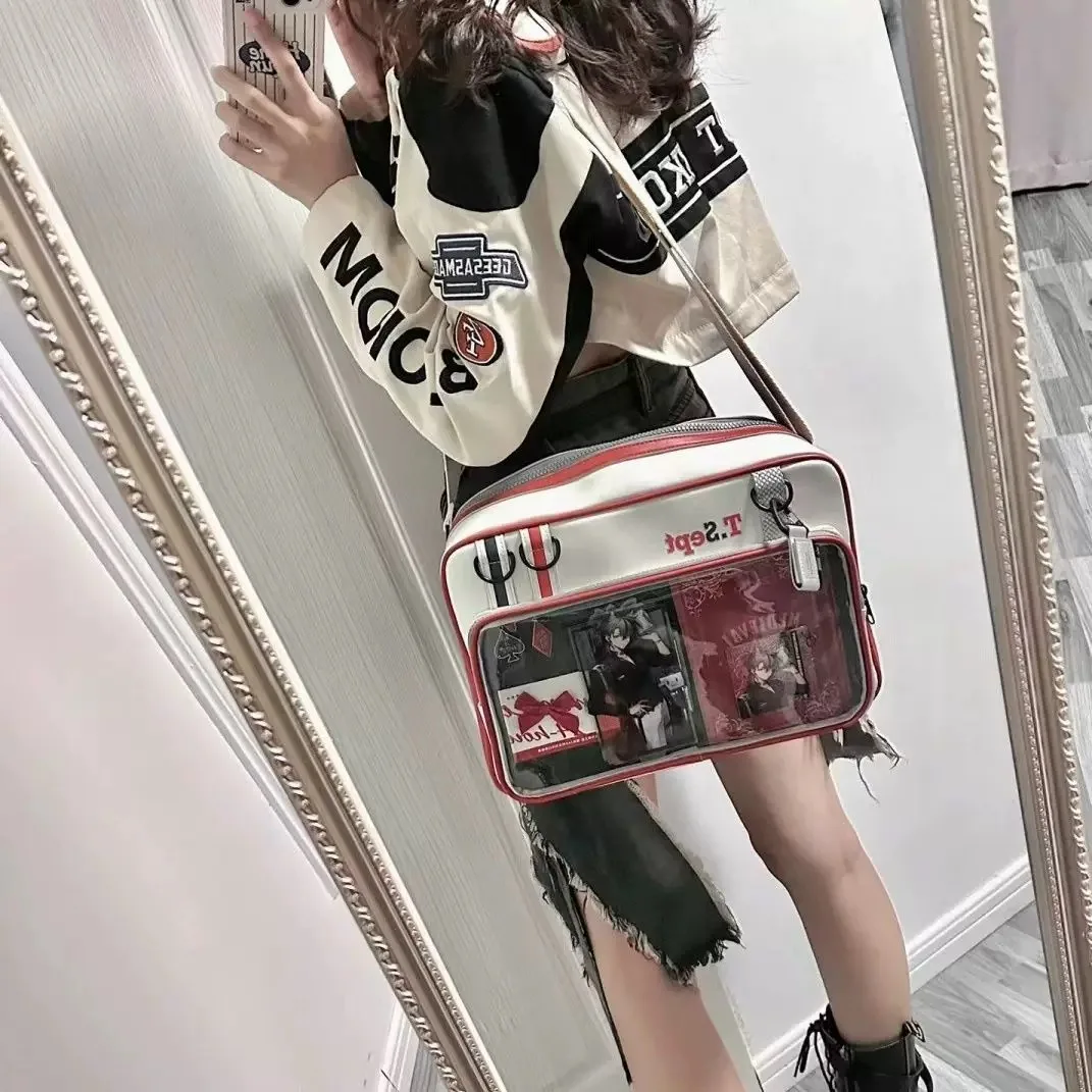 

Новая вместительная сумка-итабэг через плечо, милая прозрачная сумка-кроссбоди для девочек, мужские спортивные рюкзаки для ноутбуков, студенческая сумка-тоут для самостоятельного оформления