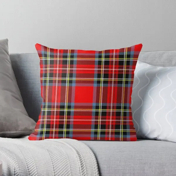 Stewart Royal Modern Tartan  Printing Throw Pillow Cover Waist Anime Decor Fashion Decorative Throw Pillows not include One Side