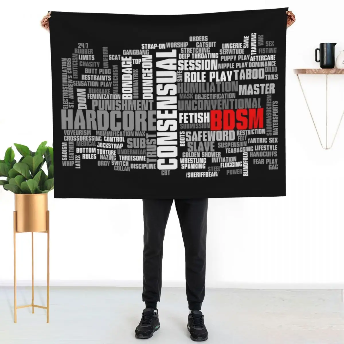 BDSM words cloud Throw Blanket Outdoor Soft Blanket for Picnic Beach Camping