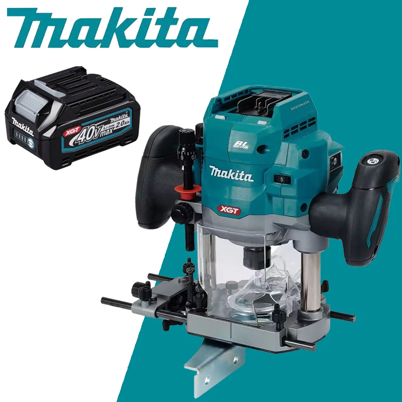 Makita RP001G Wood Router 40V Max Cordless 1/2in Rechargeable Polishing Machine High Power Carpentry Trimming Machine