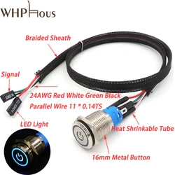 Metal Button Switch Wire for PC Host Start Power SW Button Switch Computer Reset SW Button With Cable Self Reset / Self-locking