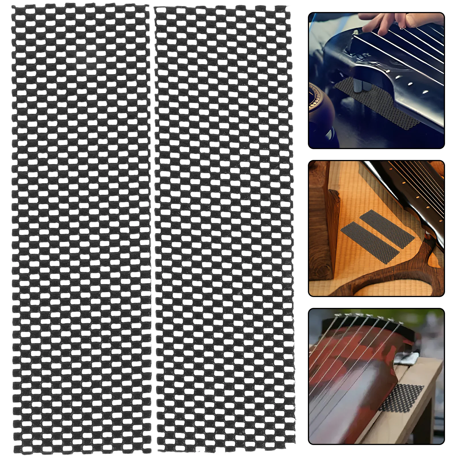 

1Pair Guqin Anti-Slip Mats Thickened PVC Shock Absorption Non-Slip Pads for Floor Protection Black Carpet Non Slip Pad