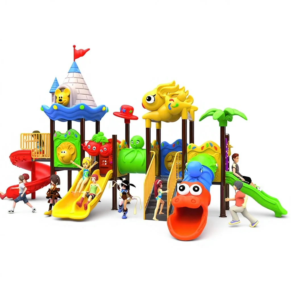 

Newly Designed Commercial Outdoor Playground Equipment Kids Plastic Slide for Gardens Schools Amusement Parks-Made of LLDPE