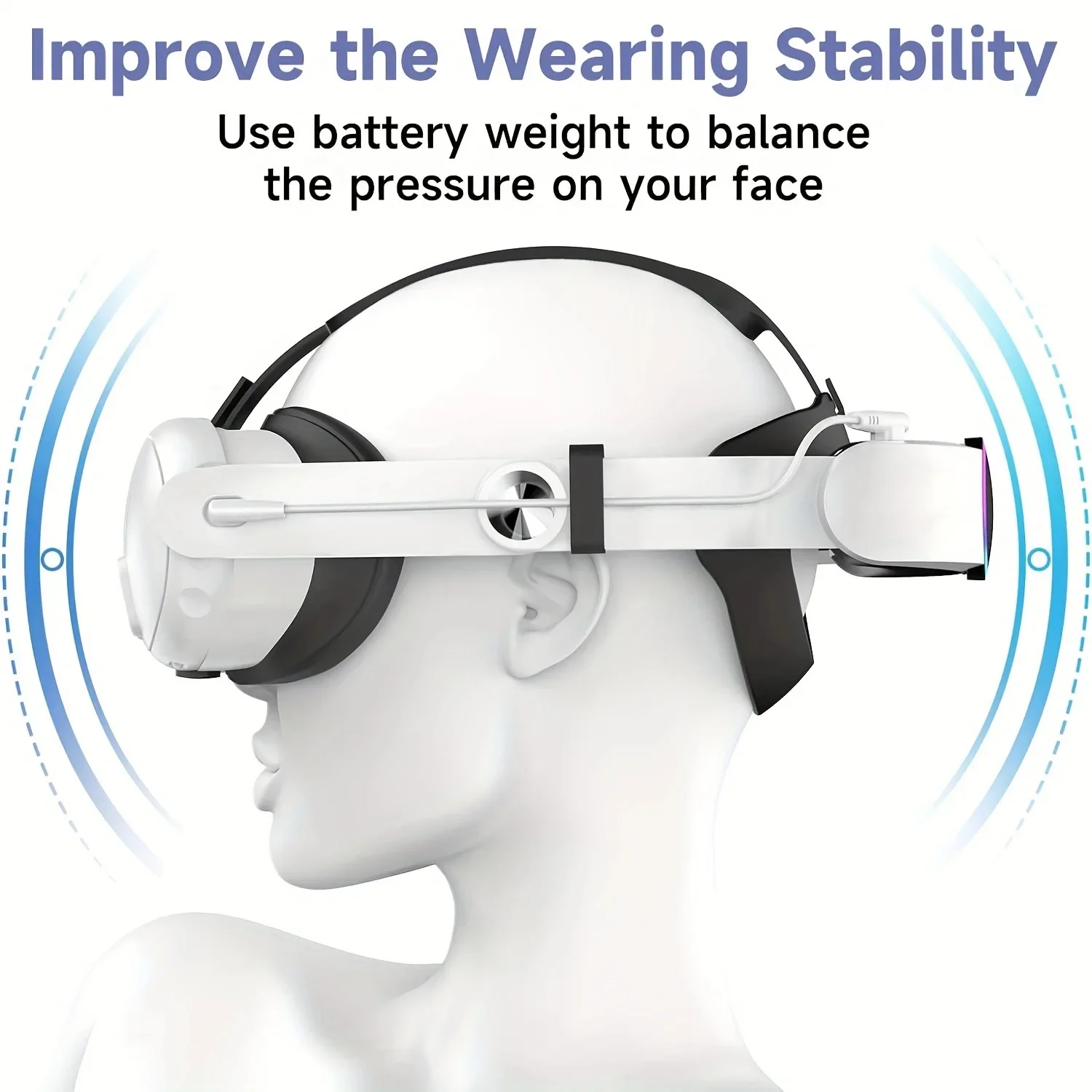 Battery Head Strap 10000mAh For Meta Quest 3 Elite Strap Replacement 18W Fast Charging Extend VR Playtime For Quest3 Accessories