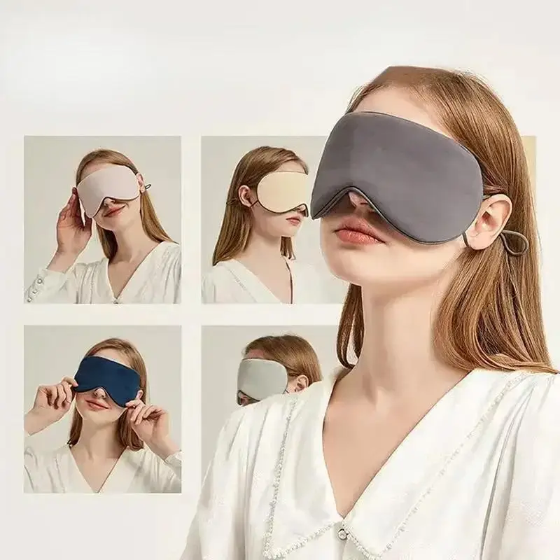 Ice Silk Eye Mask Adjustable Warm Cool Dual Use Breathable Sleep Mask For Travel And Comfortable Light Blocking view 2