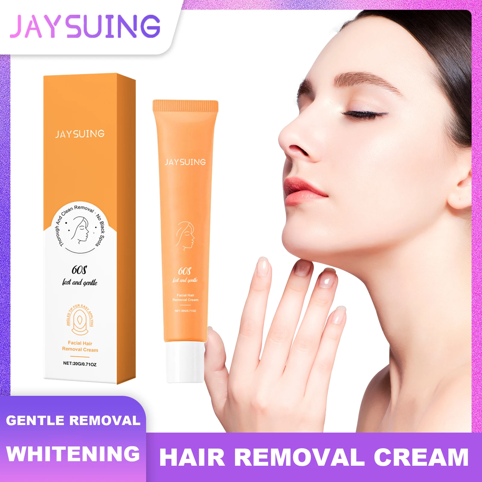 

Jaysuing крем для удаления волос на лице, быстрое нежное удаление, уход за кожей, отбеливание, прозрачные губы, депиляция волос подмышками для женщин, макияж