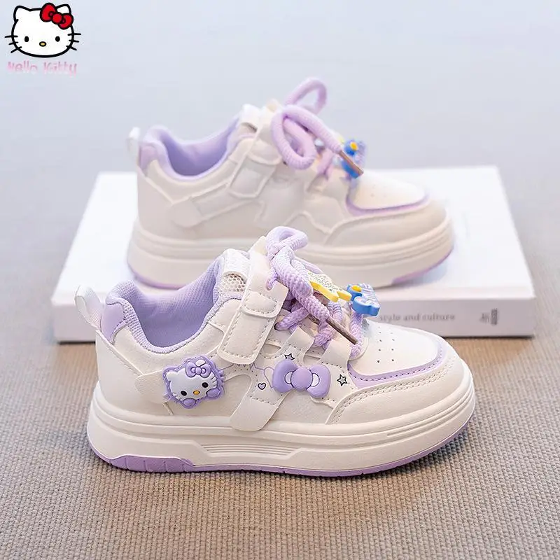 

Новые туфли Hello Kitty с героями мультфильмов для девочек, кавайные осенне-зимние модные детские кроссовки на толстой подошве с мягкой подошвой Sanrio Sweet Daddy Shoe