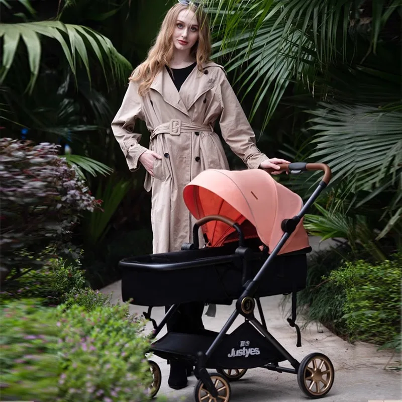 

High-view Two-way Baby Stroller, Can Sit or Lie Down, Fold and Light for Newborns, Can Be Taken on The Plane