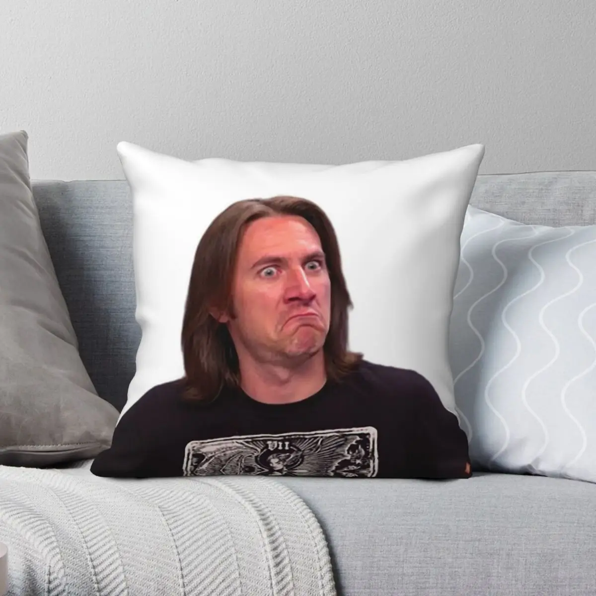 

Disgusted Matthew Mercer Square Pillowcase Polyester Linen Velvet Creative Zip Decor Sofa Cushion Cover