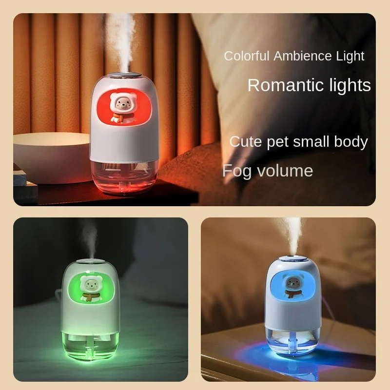 150ML nawilżacz powietrza przenośny aromaterapia Mini Home Office samochód USB Atomizer Mister śliczne LED lampka nocna dyfuzor olejków eterycznych