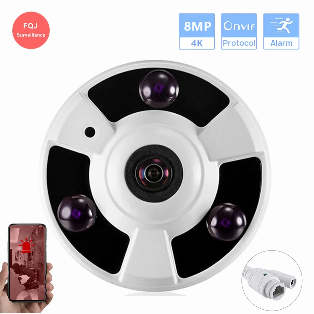 

8MP IP Fisheye Camera Indoor Motion Detection XMEye P2P Home Video Surveillance Network Fisheye ONVIF Cams