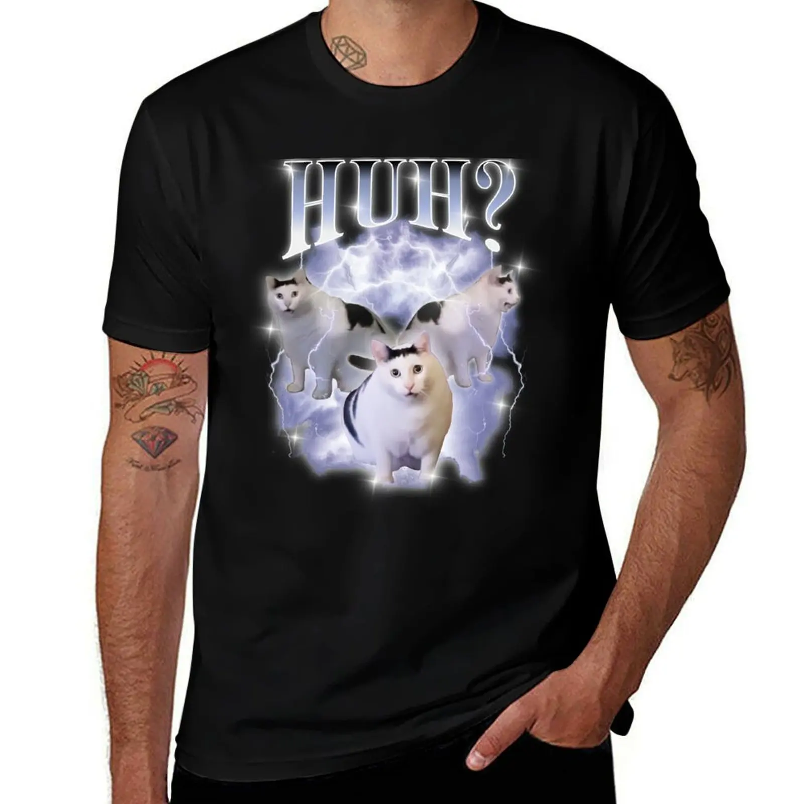 

Huh Cat Chonky Ben Meme Bootleg Rap 90s Vintage Graphic T-Shirt blanks graphic t shirt vintage t shirt men
